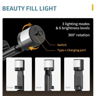 3-in-1 Selfie Stick with Fill Light and Tripod, Expandable with Remote Price in Pakistan | LAPTAB