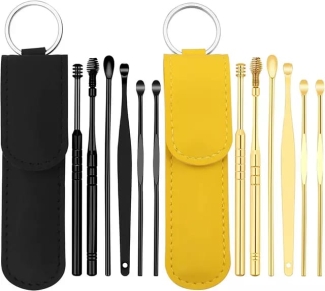 Portable Ear Scoop Set - 6 Pieces Stainless Steel Wax Removal Kit Price in Pakistan | LAPTAB