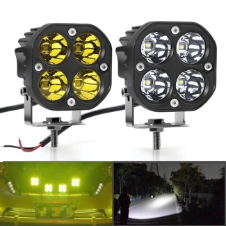 4-LED High Powered Aux Light Pair for Vehicles and Outdoor Use