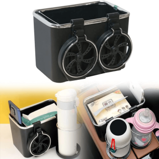 Universal Multifunctional Car Armrest Storage Box with Cup Holders and Tissue Holder