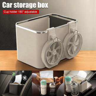 Universal Multifunctional Car Armrest Storage Box with Cup Holders and Tissue Holder Price in Pakistan | LAPTAB