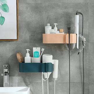 Multifunctional Punch Free Wall Mounted Hair Dryer Storage Holder Price in Pakistan | LAPTAB