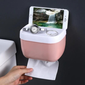 Wall-Mounted Mini Tissue Dispenser with Phone Holder and Easy Installation Price in Pakistan | LAPTAB