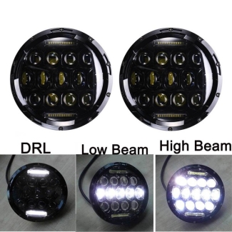 Universal 7 Inch 75W 13 LED Round Projector Headlight for Long-Distance Visibility Price in Pakistan | LAPTAB