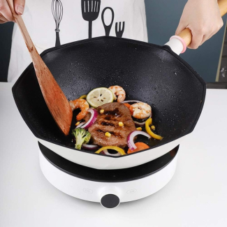 Non Stick Korean Octagonal Skillet with Lid & Wood Handle for Versatile Cooking Price in Pakistan | LAPTAB