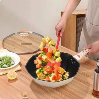 Non Stick Korean Octagonal Skillet with Lid & Wood Handle for Versatile Cooking Price in Pakistan | LAPTAB