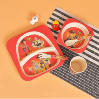 5pcs Baby Tableware Set - Cartoon Dishes for Kids, BPA Free Price in Pakistan | LAPTAB