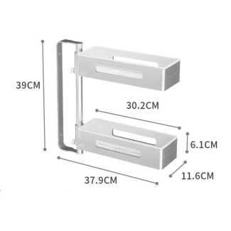 2 Tier Wall Mounted Rotating Spice Rack for Efficient Kitchen Organization Price in Pakistan | LAPTAB