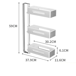 3 Tier Wall Mounted Rotating Spice Rack - Sturdy Metal Storage Solution Price in Pakistan | LAPTAB