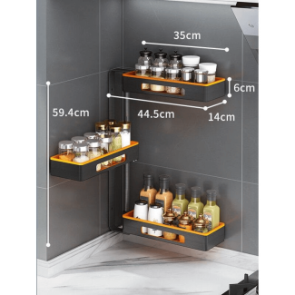 3 Tier Wall Mounted Rotating Spice Rack - Sturdy Metal Storage Solution Price in Pakistan | LAPTAB