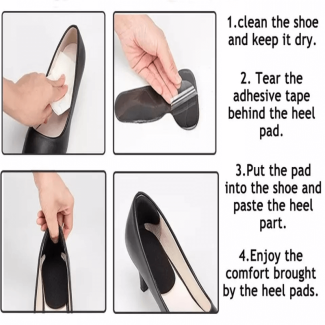 1Pair High Heels T-Shape Women Insoles For Shoes- Black