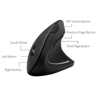 Ergonomic Wireless Vertical Mouse with Rechargeable Battery and 6 Buttons Price in Pakistan | LAPTAB
