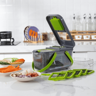 22-in-1 Vegetable Cutter with Stainless Steel Blades and Interchangeable Accessories Price in Pakistan | LAPTAB