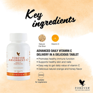 Vitamin C Supplements Forever Absorbent C - Immune Support, Vegetarian, Orange Flavor Price in Pakistan | LAPTAB