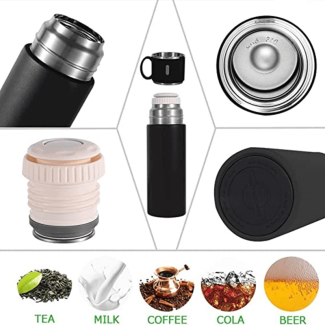 3 in 1 Vacuum Insulated Thermos Flask Set with Cup Lid, 12-Hour Heat Retention Price in Pakistan | LAPTAB