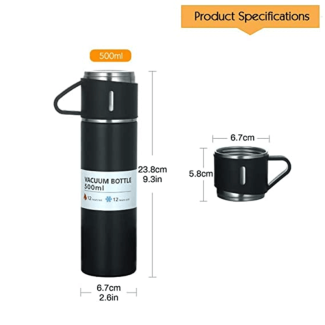 3 in 1 Vacuum Insulated Thermos Flask Set with Cup Lid, 12-Hour Heat Retention Price in Pakistan | LAPTAB