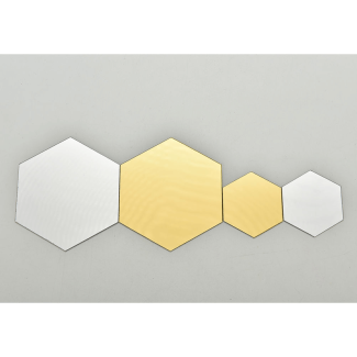 12 Pcs 3D Hexagon Acrylic Wall Mirror Stickers for Home Decor Price in Pakistan | LAPTAB