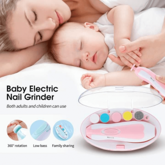 Electric Nail Trimmer for Baby - 6-in-1 Manicure Set with LED Light Price in Pakistan | LAPTAB