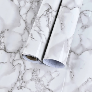 Self-Adhesive White and Black Marble Sheet - Waterproof, Eco-Friendly PVC Price in Pakistan | LAPTAB