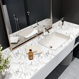 Self-Adhesive White and Black Marble Sheet - Waterproof, Eco-Friendly PVC Price in Pakistan | LAPTAB