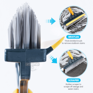 3 in 1 Floor Scrub Brush with Squeegee - Triangular Head for Deep Cleaning Price in Pakistan | LAPTAB