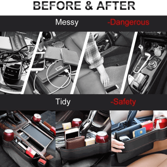 Set of 2 Car Seat Organizers with Cup Holder and Charging Port Price in Pakistan | LAPTAB