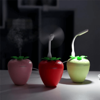 Mini Strawberry USB Humidifier with Night Light - 180ml, 7 LED Colors Price in Pakistan | LAPTAB