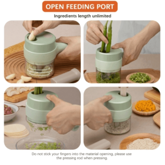 4 in 1 Handheld Electric Food Chopper with Ergonomic Design and Easy Cleaning Price in Pakistan | LAPTAB