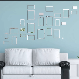 Pack of 24 Geometric 3D DIY Acrylic Mirror Wall Stickers, Eco-Friendly Price in Pakistan | LAPTAB