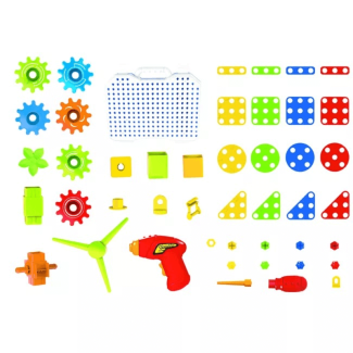 2 In 1 Magic Plate Puzzle Building Blocks Set with 190 Pieces and Drill Price in Pakistan | LAPTAB