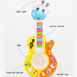 Electronic Guitar Piano Instrument Baby Toy with Animal Keys and Learning Features Price in Pakistan | LAPTAB