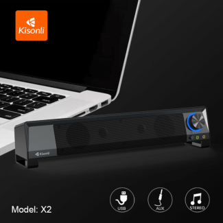 Kisonli Oblong Multimedia Speaker X2 with USB, Volume Control, and Mic Price in Pakistan | LAPTAB
