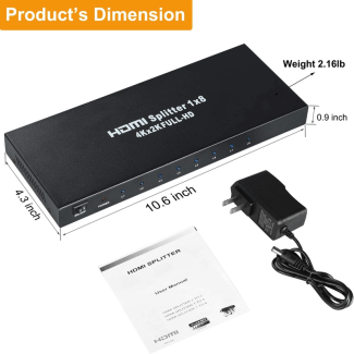 1 In 8 Powered 4K HDMI Splitter with Charger - 8 Output Ports, Metal Enclosure Price in Pakistan | LAPTAB
