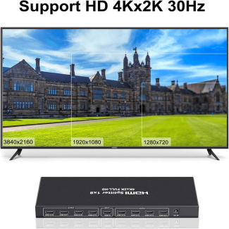 1 In 8 Powered 4K HDMI Splitter with Charger - 8 Output Ports, Metal Enclosure Price in Pakistan | LAPTAB