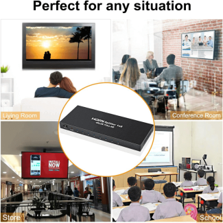 1 In 8 Powered 4K HDMI Splitter with Charger - 8 Output Ports, Metal Enclosure Price in Pakistan | LAPTAB