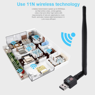 600Mbps USB 2.0 WiFi Wireless Antenna for PC and IPTV Devices Price in Pakistan | LAPTAB