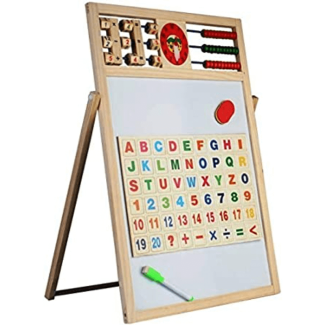 Dual Sided Magnetic Wooden Learning Board for Kids with Calculator Price in Pakistan | LAPTAB