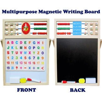 Dual Sided Magnetic Wooden Learning Board for Kids with Calculator Price in Pakistan | LAPTAB