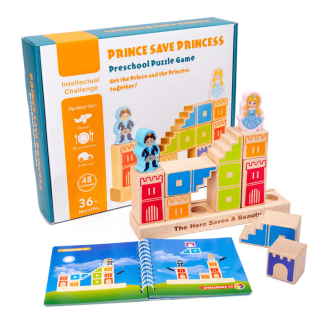 Wooden Building Blocks Toy - Educational Prince Save The Princess Set