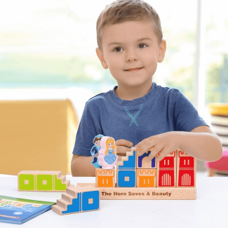 Wooden Building Blocks Toy - Educational Prince Save The Princess Set Price in Pakistan | LAPTAB