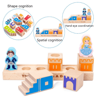 Wooden Building Blocks Toy - Educational Prince Save The Princess Set Price in Pakistan | LAPTAB