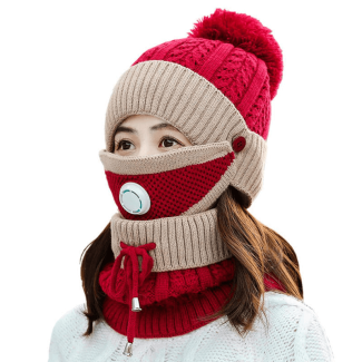 3pcs Women's Winter Warm Knitted Hat, Scarf, and Mask Set Price in Pakistan | LAPTAB