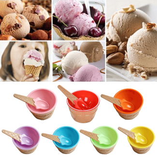 Pack of 2 Cute Ice Cream Bowls with Cone Design Spoon for Kids Price in Pakistan | LAPTAB