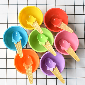 Pack of 2 Cute Ice Cream Bowls with Cone Design Spoon for Kids Price in Pakistan | LAPTAB
