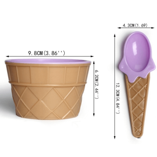 Pack of 2 Cute Ice Cream Bowls with Cone Design Spoon for Kids Price in Pakistan | LAPTAB