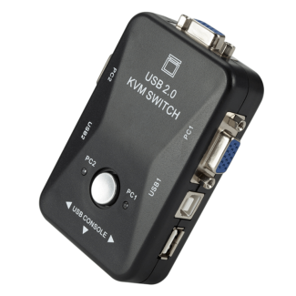 KVM Switch USB 2 Ports Manually Monitor