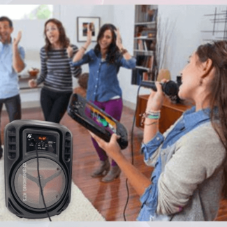 8 Inch Wireless Bluetooth Karaoke Microphone Speaker with LED Lights Price in Pakistan | LAPTAB