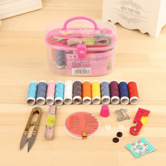 Household Sewing Kit Portable Sewing Box with Transparent Organizer and Threads Price in Pakistan | LAPTAB