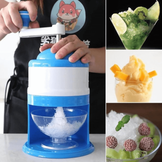 Hand Crank Ice Crusher Snow Cone Maker Machine for Fluffy Ice Treats