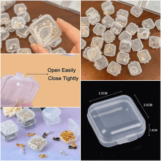 10 pcs Transparent Mini Jewelry Storage Box with Hinged Lids Price in Pakistan | LAPTAB
